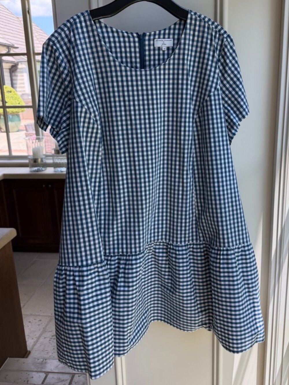 J. Crew- Poplin Drop-Waist Dress w/Pockets in Gingham